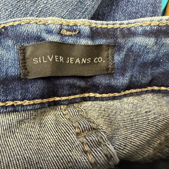 Silver Jeans Elyse Skinny W27 L29 (32 x 28) Mid Rise Dark Wash Stretch Denim - Picture 11 of 12